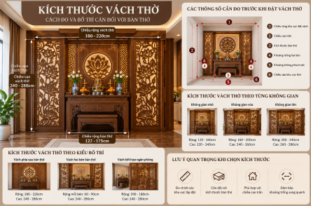 Kích Thước Vách Thờ Đẹp – Cách Đo Và Bố Trí Cân Đối